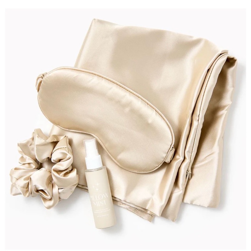 Paper Source Satin Beauty Sleep: pillowcase, eye mask, scrunchie, pillow mist